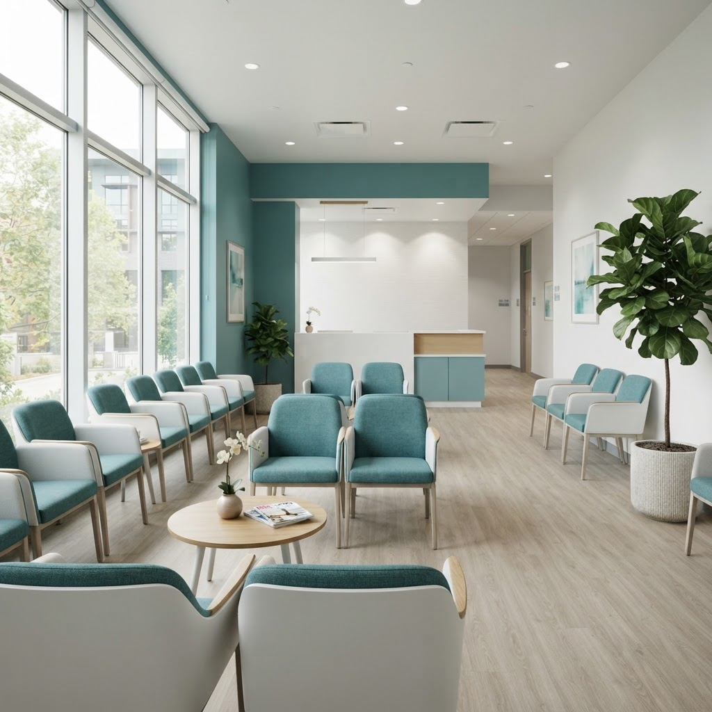 Welcoming waiting room at Tregear Medical Centre